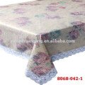 Wholesale Golden PVC with Embossed Printed lace edge PVC tablecloths